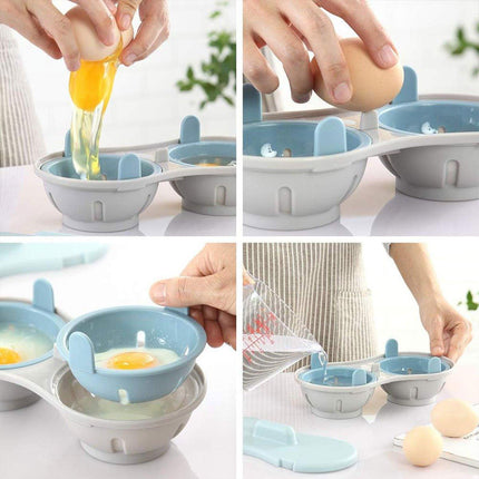 Microwave Egg Steamer Mold With Lid Kitchen Plastic Omelette Steaming Box Tool