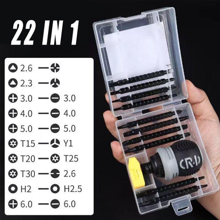 Ratchet Screwdriver Set with Sleeve Dual Head Screwdriver Expansion Cross Bits