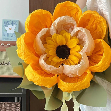 10pcs Pleated Chennai Flower Packaging Bouquet Hand Kneading Paper Craft