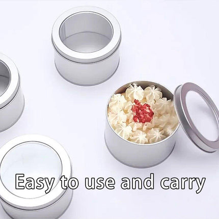 10pcs Open Window Cake Tin Box Bakery Biscuit Packaging Storage Tin Box Set