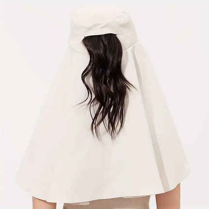 Women Summer Sun Protection Hat Large Brim Face Cover Shawl UV Protection Cap