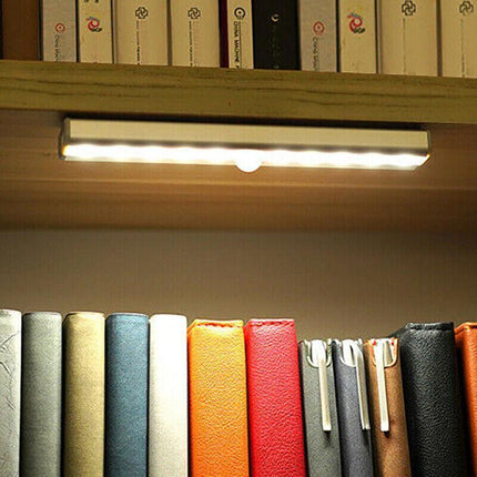 LED Motion Sensor Light PIR Cordless Night Light Closet Stair Battery Powered Cool White - Aimall