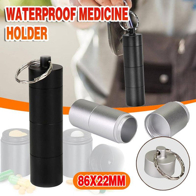 Mini Keychain Aluminum Pill Container Waterproof Medicine Holder Case Keyring - Aimall
