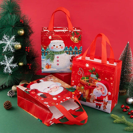 25pcs Christmas Non-Woven Shopping Tote Bags Printed Colour Party Gift Bags