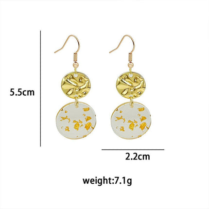 Chinese Vintage Acrylic Round Pendant Long Earrings Fashion Jewelry for Women