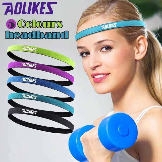 Sports Elastic Headband Hair Band Rubber Anti-Slip Women Hair Band Yoga Nylon - Aimall