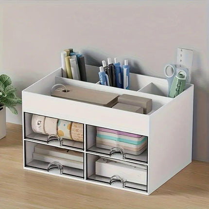 Large Capacity Pen Storage Box Desktop Organizer Multi-functional Stationery Box