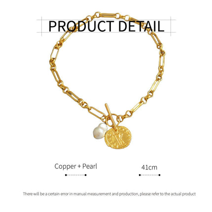 Chain Vintage OT Clasp Necklace Elegant Jewelry for Women Fashion Necklace