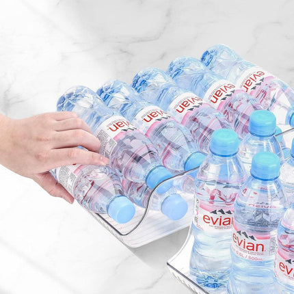 Clear Plastic Beverage Organizer Fridge Storage Shelf Holder for Kitchen Pantry