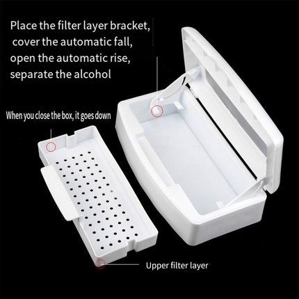 Manicure Disinfection Box for Tools Supplies Cleaning and Soaking Nail Care Kit
