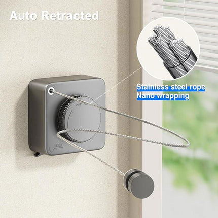 Invisible Wall Mounted Clothesline for Hotel Bathroom Sunbed Laundry Drying Rope