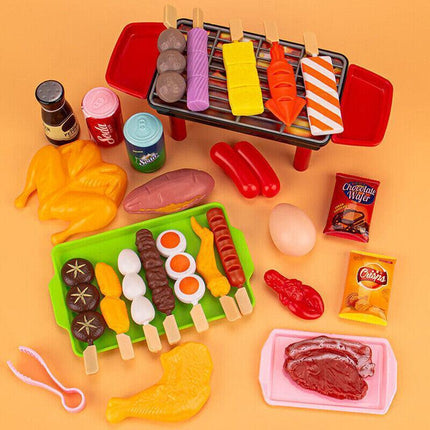 Set Kids BBQ Pretend Play Kitchen Food Toys Cooking Playset for Kids 28pcs - Aimall