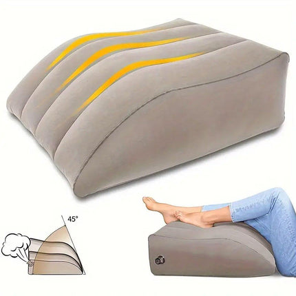 Inflatable PVC Leg Pillow Wedge Triangle Foot Cushion Flocking