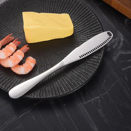 Stainless Steel Butter Knife Cold Hard Butter Serrated Edge Spreader Cheese Jam - Aimall