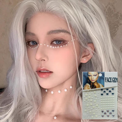 Face Gems Tattoo Eye Jewels Festival Body Crystal Make Up Sticker Diamond Pearls - Aimall