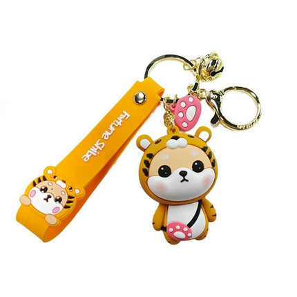 Cartoon Chinese Zodiac Furtune Shiba Inu Design Keychain Backpack Car Pendant - Aimall