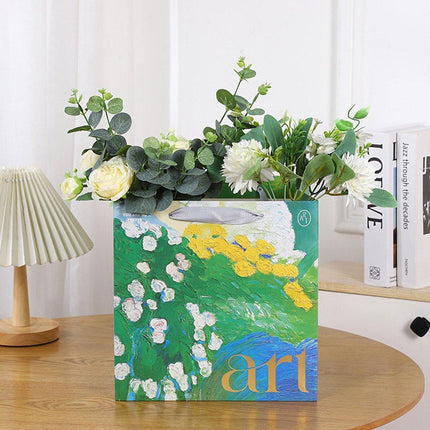10pcs Floral Oil Painting Tote Bags Gift Packaging for Chinese Valentine's Day