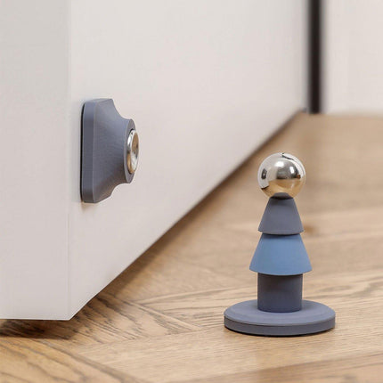 Silicone Silent Door Stopper with Suction Base and Secure Hold Catch Design