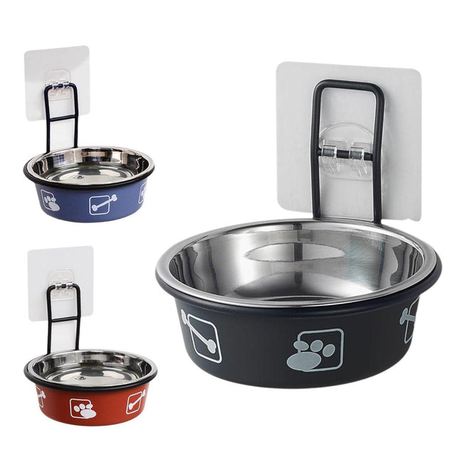 Stainless Steel Pet Bowl Hanging Cat Food Water Bowl Durable for Dogs and Cats