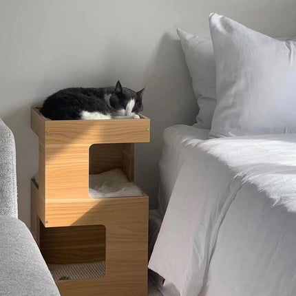 Double Layer Cat Climbing Shelf Multi-Level Cat Hutch Pet Furniture for Cats