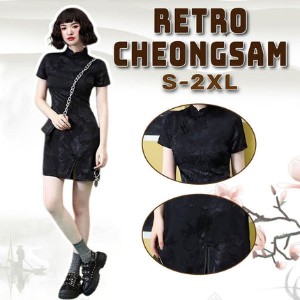 Girls Retro Cheongsam Dress French National Style Fashion Improved Qipao
