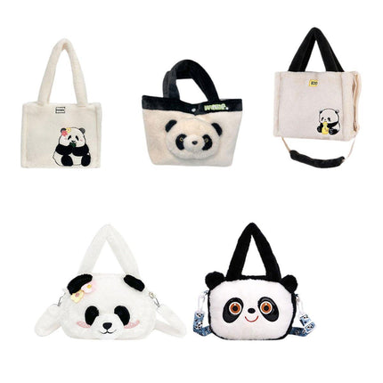 Kids Cartoon Panda Crossbody Bag Plush Ladies Shoulder Bag Cute Panda Design