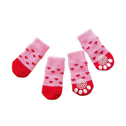 Dog Socks Non-Slip Grip Slip Anti-Skid - Puppy Cat Pet Shoes Slippers S Size - Aimall