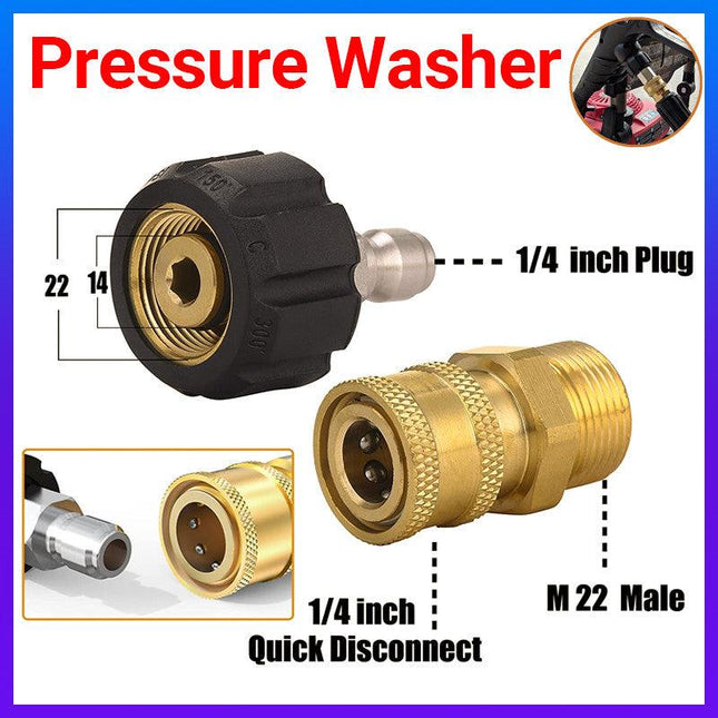 Brand New Pressure Washer Adapter 1/4" Quick Connect Kit M22-14 Adapter Au Stock - Aimall