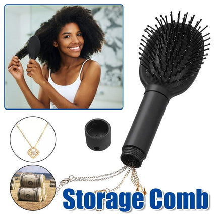 Secret Compartment Hair Comb Multi-functional Storage Hidden Money Medicine Box