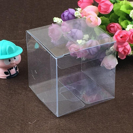 50 PVC Clear Transparent Macaron Square Cube Boxes For Wedding Favour Gift Candy - Aimall