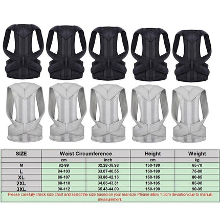 Adjustable Back Posture Corrector Brace Lumbar Shoulder Support Belt for Unisex