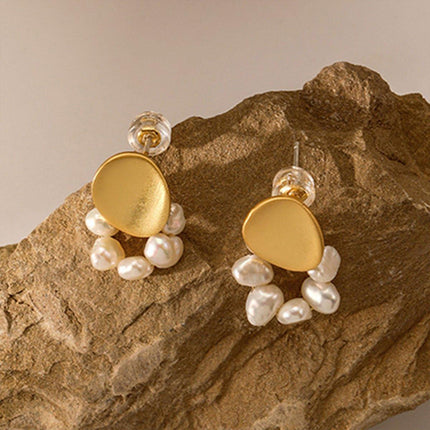 Vintage Pearl Beaded Earrings Simple Versatile Jewelry Women Elegant Fashion