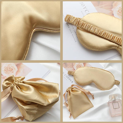 Pure Soft Silk EyeShade Blindfold Sleep Eye Mask Cover Light Shade Travel Relax - Aimall