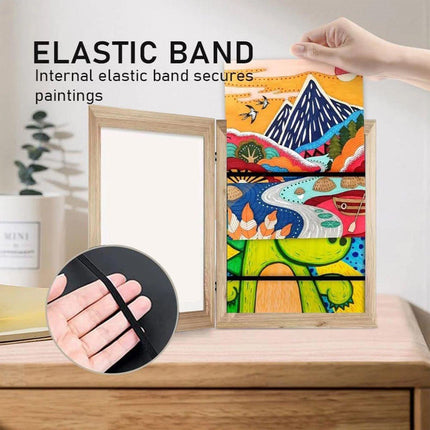 Wooden Kids Art Frames Display Holds 150 Pictures for Children Art Projects