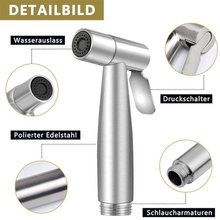 Stainless Steel Handheld Bidet Toilet Spray Shower Shattaf Diverter Kit