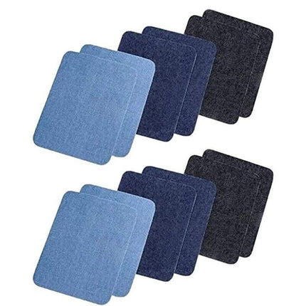 12Pcs Assorted Iron On Denim Fabric Mending Patches Repair Kits For Denim Jeans - Aimall