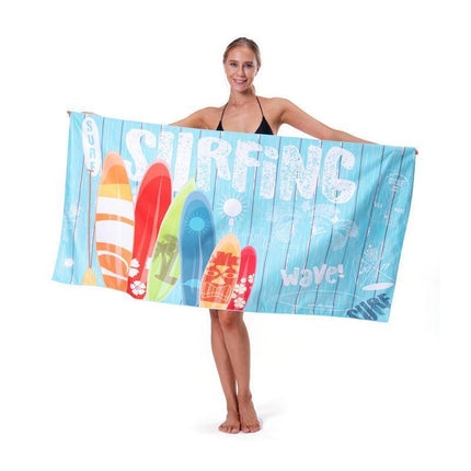 Sand Free XL Beach Towel + Bag Quick Dry Microfibre Compact Light 80x160cm Swim - Aimall