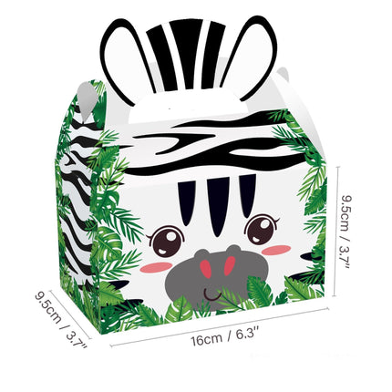 24X Jungle Safari Animal Gift Boxes Bag Favour Present Wrapping Candy Cookie Box