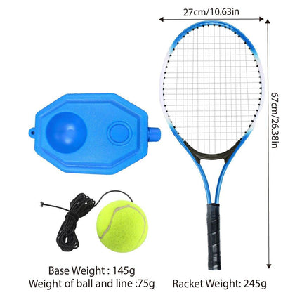 Tennis Training Device Single Rebound Kit with Aluminum Racket and Elastic Band