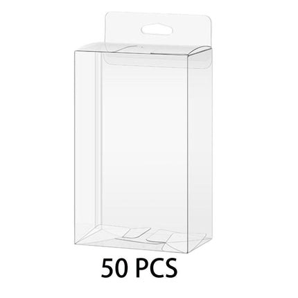 50pcs Transparent Gift Boxes with Hooks Clear Packaging Storage Containers