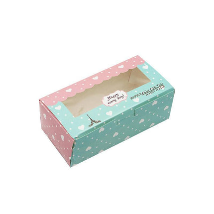 50PCS Set of 2 Premium Cake Packaging Boxes Clear Window Food Grade Cardboard