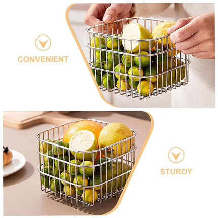 Stainless Steel Household Storage Basket Square Organizer for Kitchen and Home