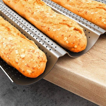Non-stick French Baguette Pan Bread Baking Mould Loaves Mold Cooking Steel Tray