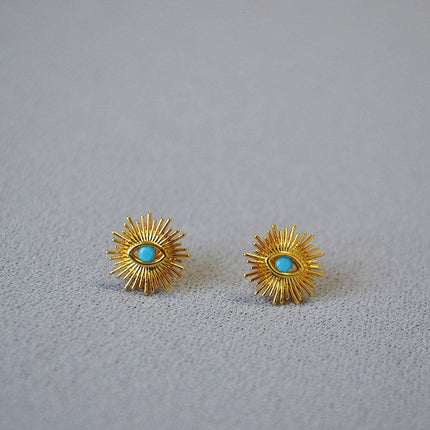 Retro Art Demon Eyes Stud Earrings Unique Design Gothic Fashion Jewelry Girl