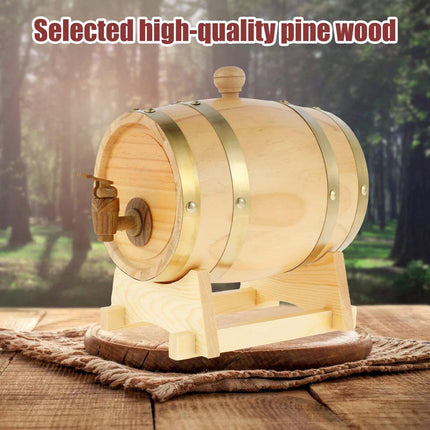 5L Wooden Wine Barrel Whiskey Rum Beer Spirits Storage Brewing Cask Vintage
