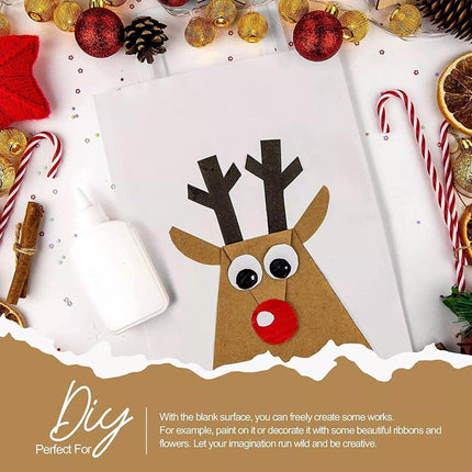 50pcs White Kraft Paper Tote Bags Gift Bags for Packaging Shopping and Storage