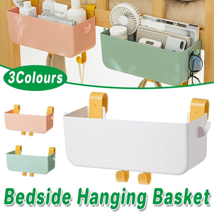 Large Capacity Bedside Hanging Storage Basket Dormitory Organizer with Hook