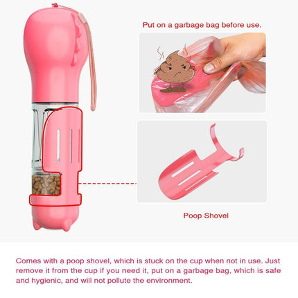 Portable Pet Water Drink Bottle Dog Travel Bowl Dispenser Rubbish Disposal Bags