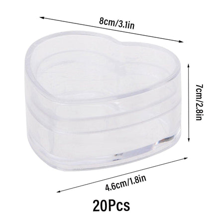 20pcs Heart Shaped Plastic Gift Packaging Boxes for Candy Jewelry and Favors