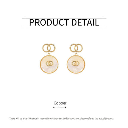 French Retro Vintage Pearl Earrings Hollow Circle High-end Needle Design